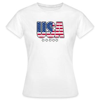 États-Unis - T-shirt Femme - blanc - Devant - AI Model Female 172 dark (172cm)