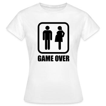 Game over - schwanger - Frauen T-Shirt - Weiß - Vorne - AI Model Female 172 dark (172cm)