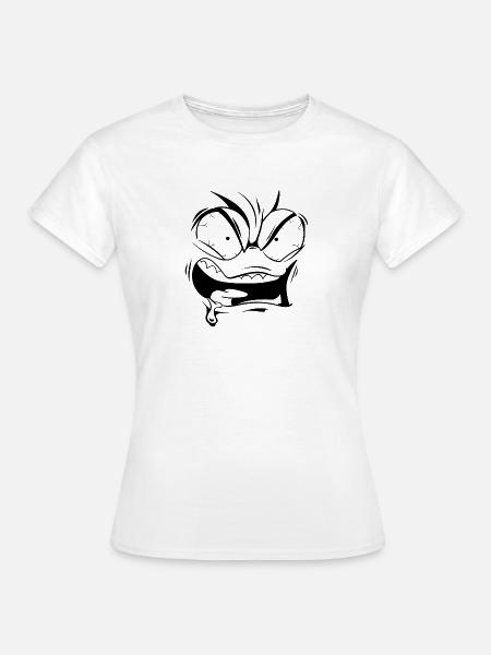 Angry face - Frauen T-Shirt - Weiß