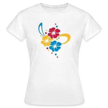 Bouquet de fleurs avec ruban - T-shirt Femme - blanc - Devant - AI Model Female 172 dark (172cm)