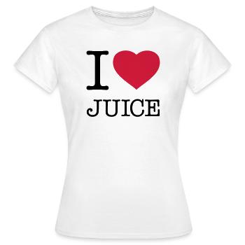 J’AIME LE JUS Saft - T-shirt Femme - blanc - Devant - AI Model Female 172 dark (172cm)
