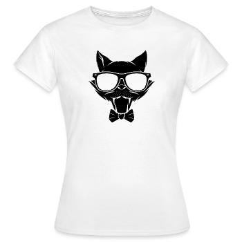 Chat chaton miaou chat domestique oeil de chat - T-shirt Femme - blanc - Devant - AI Model Female 172 dark (172cm)
