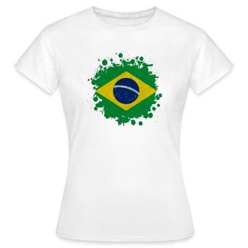 Brazil blick stain gift flag South America - Women's T-Shirt - white - Front - AI Model Female 172 dark (172cm)