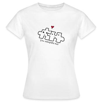 Love relationship couple - Women's T-Shirt - white - Front - AI Model Female 172 dark (172cm)