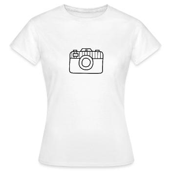 Foto Kamera - Frauen T-Shirt - Weiß - Vorne - AI Model Female 172 dark (172cm)