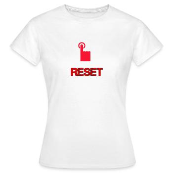 Bouton de redémarrage - T-shirt Femme - blanc - Devant - AI Model Female 172 dark (172cm)