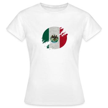 Mexiko Kreis / Flagge Geschenk - Frauen T-Shirt - Weiß - Vorne - AI Model Female 172 dark (172cm)