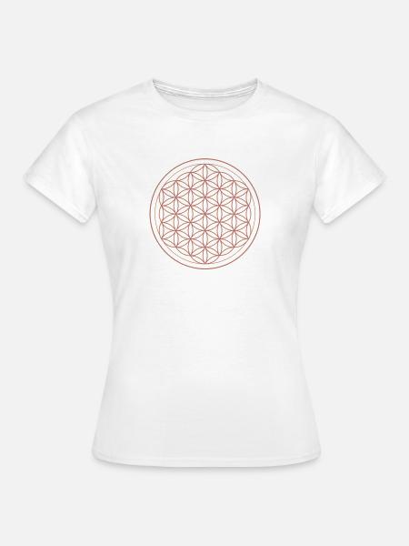 Blume des Lebens Muster Neon - Frauen T-Shirt - Weiß