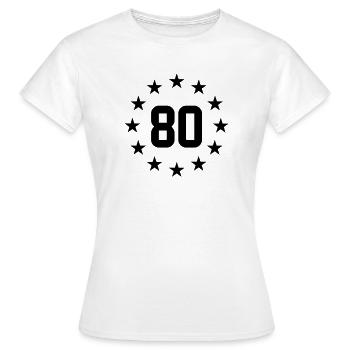 Achtzigsten Geburtstag - Frauen T-Shirt - Weiß - Vorne - AI Model Female 172 dark (172cm)