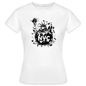 NEW YORK - Frauen T-Shirt - Weiß - Vorne - AI Model Female 172 dark (172cm)