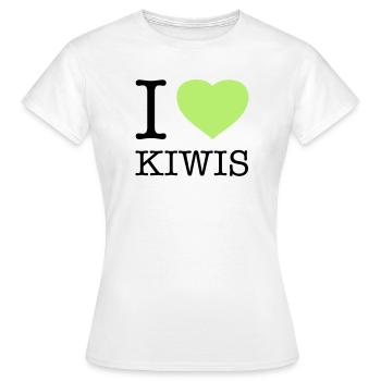 J’AIME LES KIWIS Kiwi - T-shirt Femme - blanc - Devant - AI Model Female 172 dark (172cm)