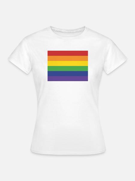 Regenbogen-Flagge - Frauen T-Shirt - Weiß