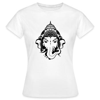 Ganesh, dieu à tête d'éléphant - T-shirt Femme - blanc - Devant - AI Model Female 172 dark (172cm)