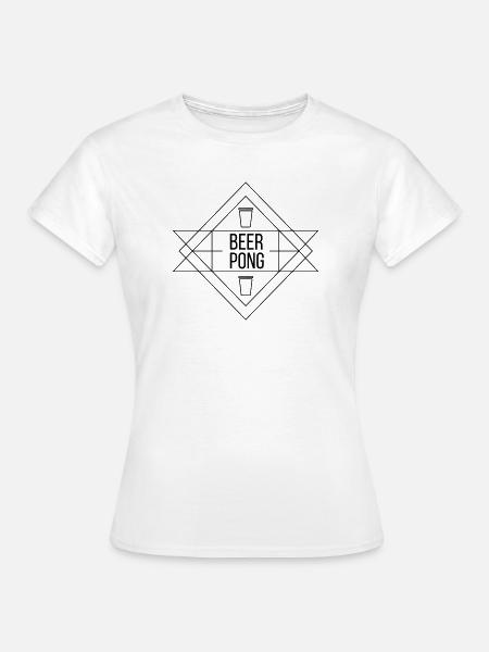 Beer Pong Crest - Frauen T-Shirt - Weiß