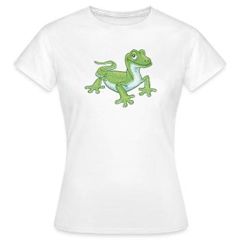 gecko vert - T-shirt Femme - blanc - Devant - AI Model Female 172 dark (172cm)