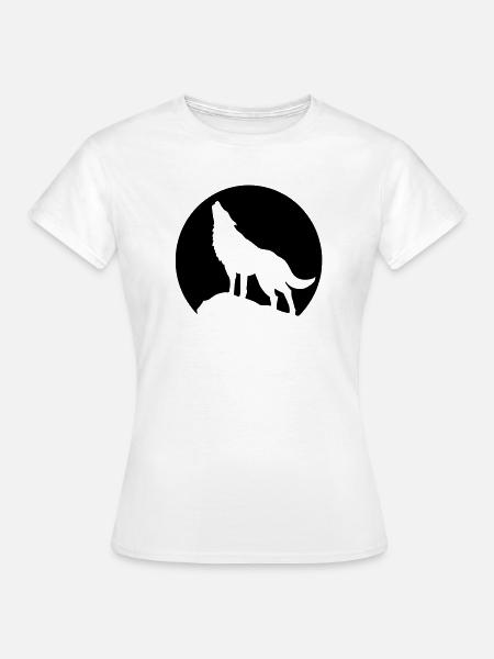 mond wolf - Frauen T-Shirt - Weiß