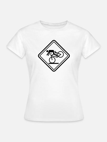 sport komisch mountainbiking - Frauen T-Shirt - Weiß