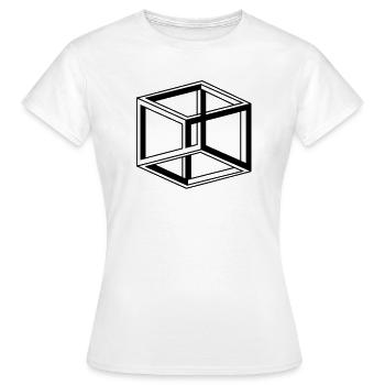 kubus cube escher - Frauen T-Shirt - Weiß - Vorne - AI Model Female 172 dark (172cm)