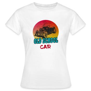 Old School Car Vintage / Geschenk Oldtimer Auto - Frauen T-Shirt - Weiß - Vorne - AI Model Female 172 dark (172cm)
