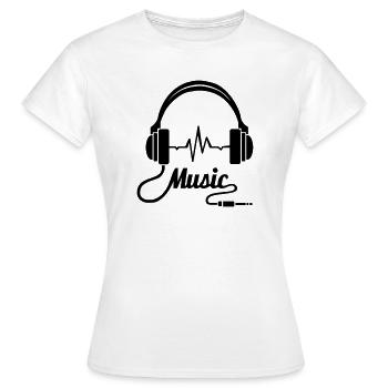 Ohrhörer Musik! - Frauen T-Shirt - Weiß - Vorne - AI Model Female 172 dark (172cm)