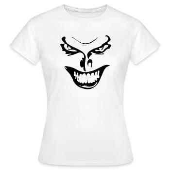 Evil Face - Women's T-Shirt - white - Front - AI Model Female 172 dark (172cm)