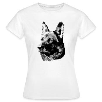 Chien de berger,Chien de berger allemand,Chiens - T-shirt Femme - blanc - Devant - AI Model Female 172 dark (172cm)