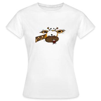 Lustige verwirrte Giraffe mit Glubschaugen - Frauen T-Shirt - Weiß - Vorne - AI Model Female 172 dark (172cm)