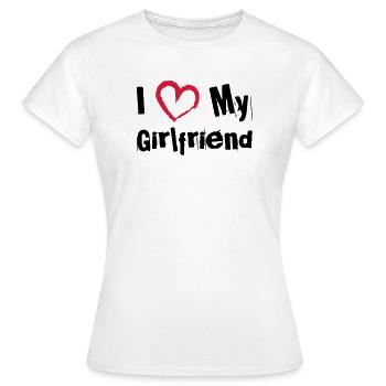 I Love My Girlfriend - Women's T-Shirt - white - Front - AI Model Female 172 dark (172cm)