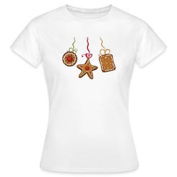 Lebkuchen Weihnachten Plätzchen Gebäck Kekse - Frauen T-Shirt - Weiß - Vorne - AI Model Female 172 dark (172cm)