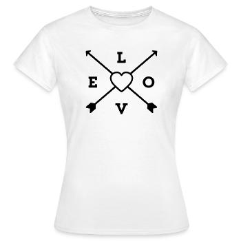love herz liebe - Frauen T-Shirt - Weiß - Vorne - AI Model Female 172 dark (172cm)