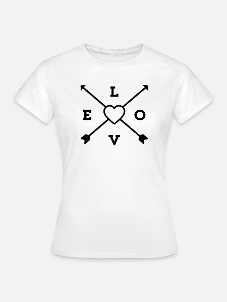 love herz liebe - Frauen T-Shirt - Weiß