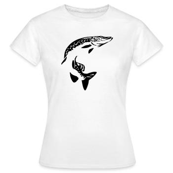 Hecht - Frauen T-Shirt - Weiß - Vorne - AI Model Female 172 dark (172cm)