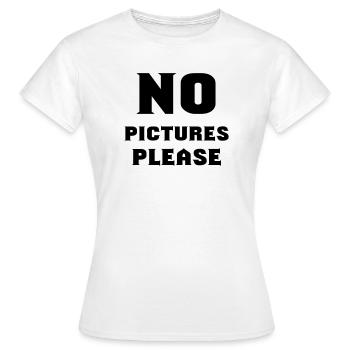 pas de photos s'il vous plaît - T-shirt Femme - blanc - Devant - AI Model Female 172 dark (172cm)