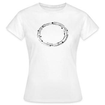 Deko oval mit Herzen - Rahmen Hintergrund - Frauen T-Shirt - Weiß - Vorne - AI Model Female 172 dark (172cm)