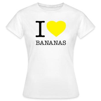 J’AIME LES BANANES Banane - T-shirt Femme - blanc - Devant - AI Model Female 172 dark (172cm)