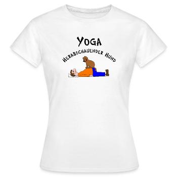Yoga herabschauender Hund - Frauen T-Shirt - Weiß - Vorne - AI Model Female 172 dark (172cm)