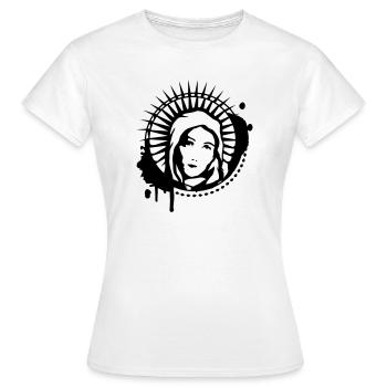 Maria Portrait Graffiti Schablone - Frauen T-Shirt - Weiß - Vorne - AI Model Female 172 dark (172cm)