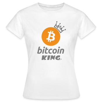 Bitcoin King Crown Logo Tee - T-shirt Femme - blanc - Devant - AI Model Female 172 dark (172cm)