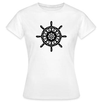 Une roue de bateau - T-shirt Femme - blanc - Devant - AI Model Female 172 dark (172cm)
