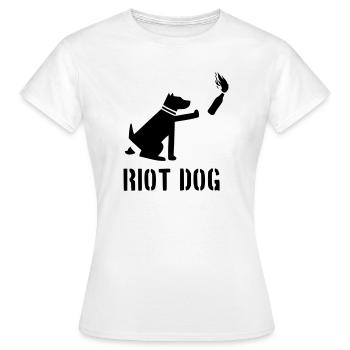 chien anti-émeute - T-shirt Femme - blanc - Devant - AI Model Female 172 dark (172cm)