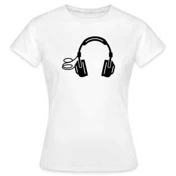 Kopfhörer headphones - Frauen T-Shirt - Weiß - Vorne - AI Model Female 172 dark (172cm)