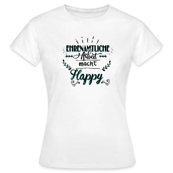Le bénévolat vous rend heureux - T-shirt Femme - blanc - Devant - AI Model Female 172 dark (172cm)