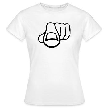 Finger - Women's T-Shirt - white - Front - AI Model Female 172 dark (172cm)