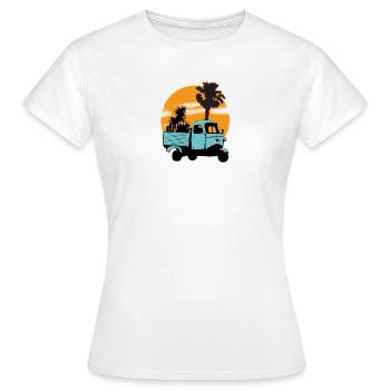 Coucher de soleil en tricycle - T-shirt Femme - blanc - Devant - AI Model Female 172 dark (172cm)