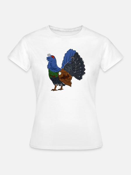 Farbiger Auerhahn mit buntem Gefieder - Frauen T-Shirt - Weiß