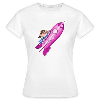 Rakete - Frauen T-Shirt - Weiß - Vorne - AI Model Female 172 dark (172cm)