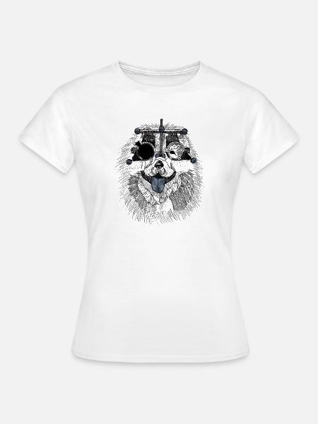 Augenoptiker Hund mit Messbrille - Frauen T-Shirt - Weiß