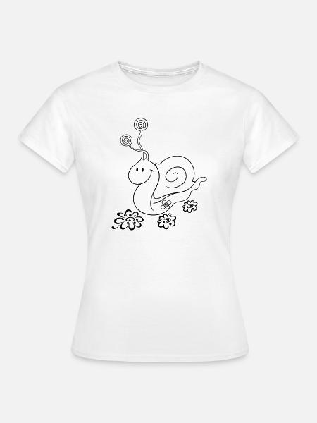 Lustige Wanderschnecke – Pilgern & Wandern - Frauen T-Shirt - Weiß