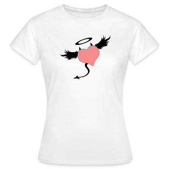 angel devil symbol - T-shirt Femme - blanc - Devant - AI Model Female 172 dark (172cm)