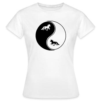 Islandpferde Yin Yang, Islandpferd Tölt, Islandländer - T-shirt Femme - blanc - Devant - AI Model Female 172 dark (172cm)